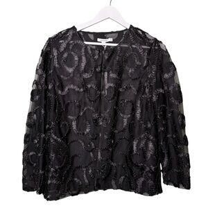 NWT Chico’s Travelers Soutache Jacket in Black Women’s Size‎ Small or 4